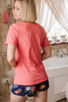 Женская пижама ЖП 064/3 (коралл + тропические фрукты)