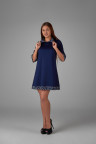 Платье П 412 (темно-синий+узор)